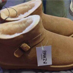 NEW NWT Pawz by Bearpaw Women's Amy Genuine Suede Boots, Hickory Size 10